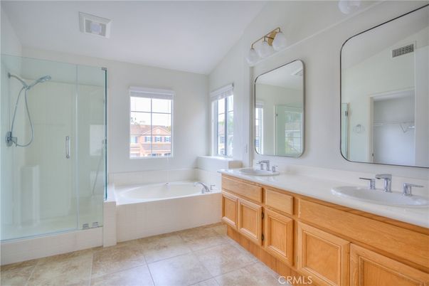 Bathroom, Dual Sink Vanities, Glass Shower, Interior