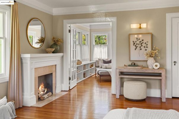 Fireplace, Interior, Wood Texture Flooring