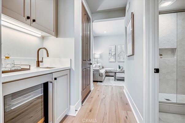Bathroom, Interior, Recessed Lighting, Wood Texture Flooring