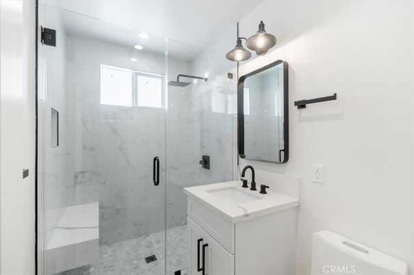 Bathroom, Glass Shower, Interior, Marble Walls