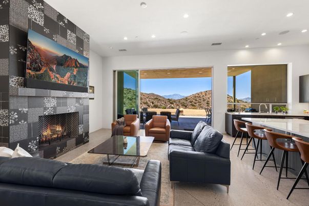 Fireplace, Interior, Living room, Recessed Lighting