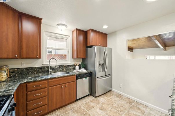 Interior, Kitchen, Recessed Lighting, Stainless Steel Appliances, Wooden Ceilings