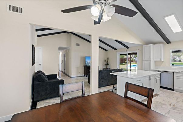 Interior, Kitchen, Marble, Wood Texture Flooring