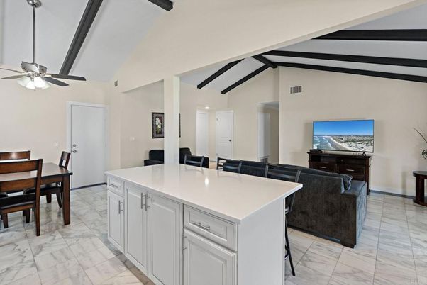 Dining room, Interior, Kitchen, Living room, Marble, Wooden Beams