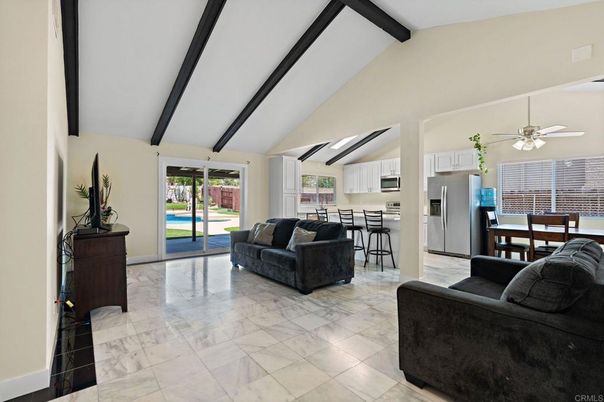 Dining room, Interior, Kitchen, Living room, Marble, Wooden Beams