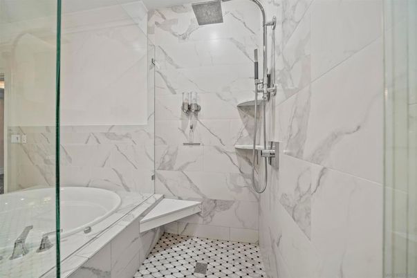 Bathroom, Glass Shower, Interior, Marble Walls