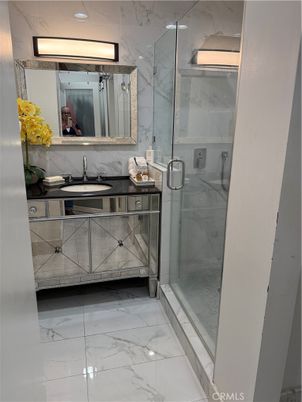 Bathroom, Glass Shower, Interior, Marble, Marble Walls