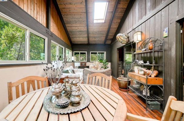 Dining room, Interior, Wooden Ceilings, Wood Texture Flooring, Wooden Walls