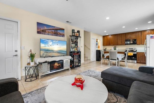 Dining room, Fireplace, Interior, Kitchen, Living room, Recessed Lighting