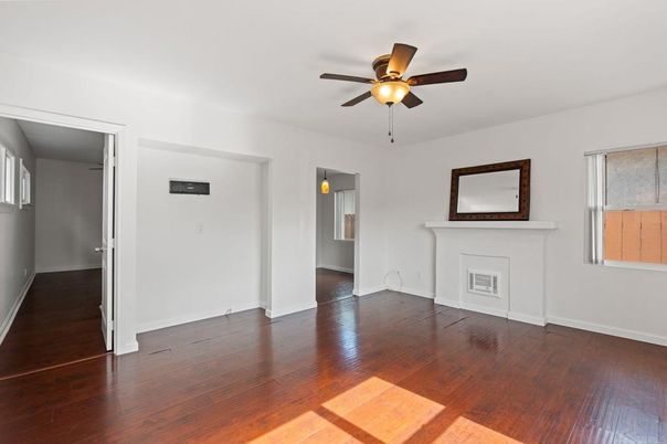 Empty room, Fireplace, Interior, Wood Texture Flooring