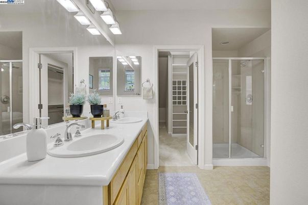 Bathroom, Dual Sink Vanities, Glass Shower, Interior