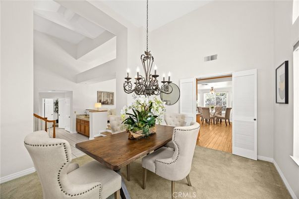 Chandelier, Dining room, Interior, Wood Texture Flooring