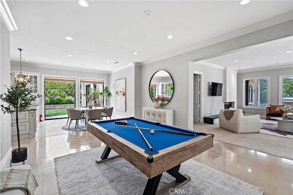 Billiard Table, Dining room, Game Room, Interior, Living room, Pendant Lights, Recessed Lighting