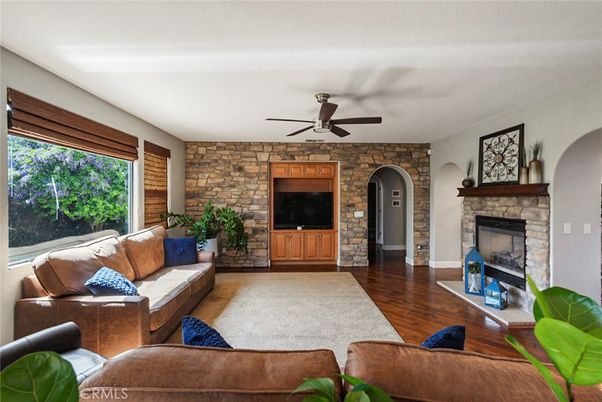 Fireplace, Interior, Living room, Stone Walls, Wood Texture Flooring