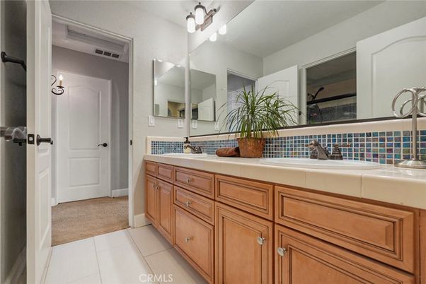 Bathroom, Dual Sink Vanities, Interior, Tile Countertops