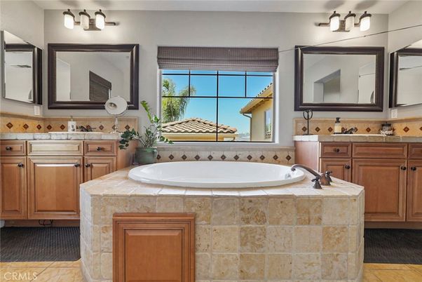 Bathroom, Dual Sink Vanities, Interior, Tile Countertops