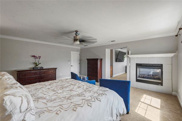 Bedroom, Fireplace, Interior
