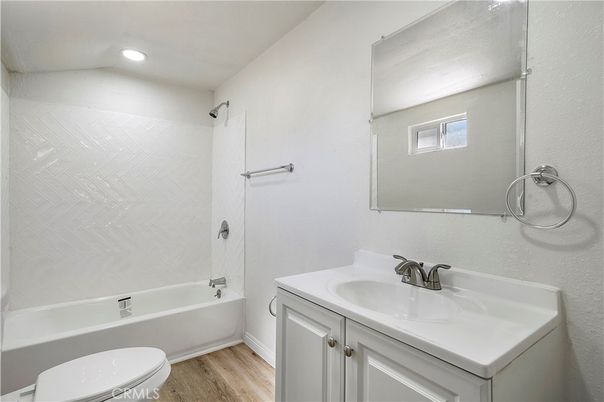 Bathroom, Interior, Recessed Lighting, Wood Texture Flooring