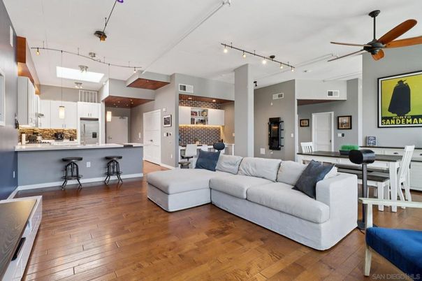 Dining room, Interior, Kitchen, Living room, Pendant Lights, Wood Texture Flooring