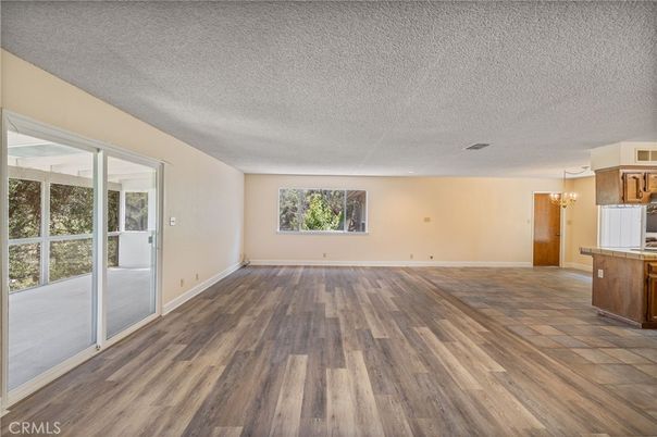 Chandelier, Empty room, Interior, Wood Texture Flooring
