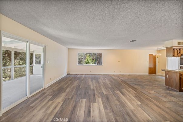 Chandelier, Empty room, Interior, Wood Texture Flooring
