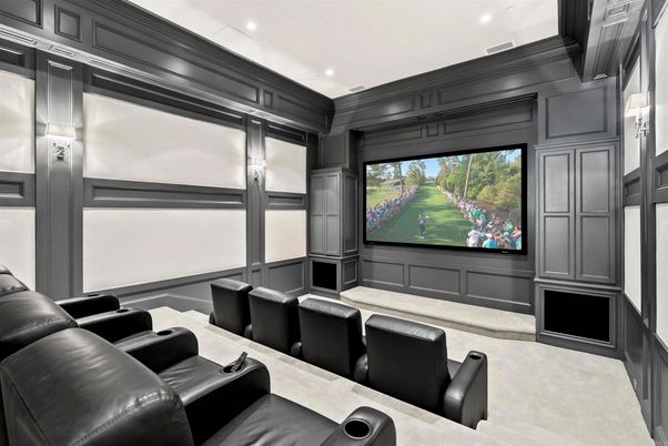 Home Theatre Room, Interior, Projection Screen, Recessed Lighting, Theatre Room
