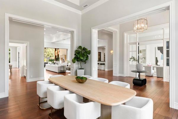 Dining room, Interior, Wood Texture Flooring