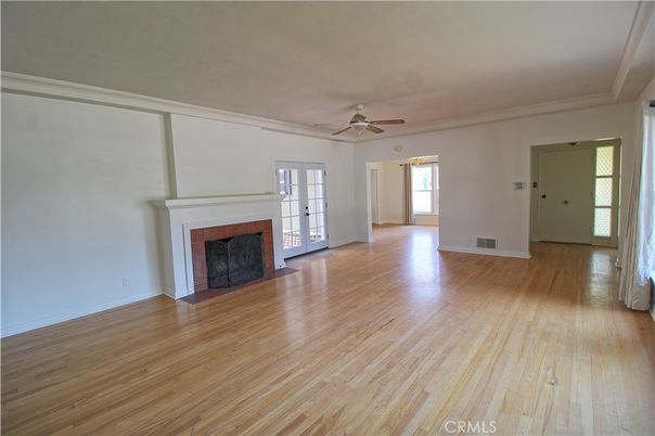 Empty room, Fireplace, Interior, Wood Texture Flooring