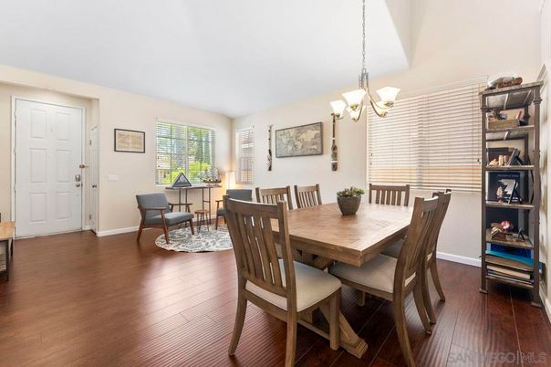 Chandelier, Dining room, Interior, Wood Texture Flooring