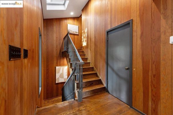 Interior, Recessed Lighting, Wood Texture Flooring, Wooden Walls