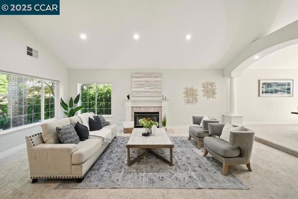 Fireplace, Interior, Living room, Recessed Lighting