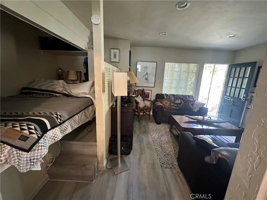 Bedroom, Interior, Living room, Recessed Lighting, Wood Texture Flooring
