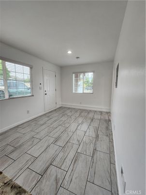 Empty room, Interior, Marble, Recessed Lighting, Wood Texture Flooring
