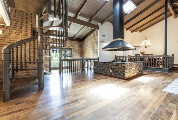 Chandelier, Interior, Kitchen, Pendant Lights, Stone Walls, Wooden Beams, Wooden Ceilings, Wood Texture Flooring