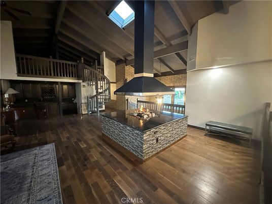 Fireplace, Interior, Stone Walls, Wooden Beams, Wood Texture Flooring