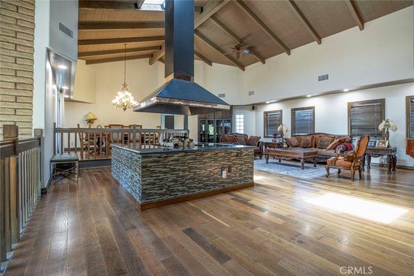 Chandelier, Interior, Living room, Pendant Lights, Wooden Beams, Wooden Ceilings, Wood Texture Flooring