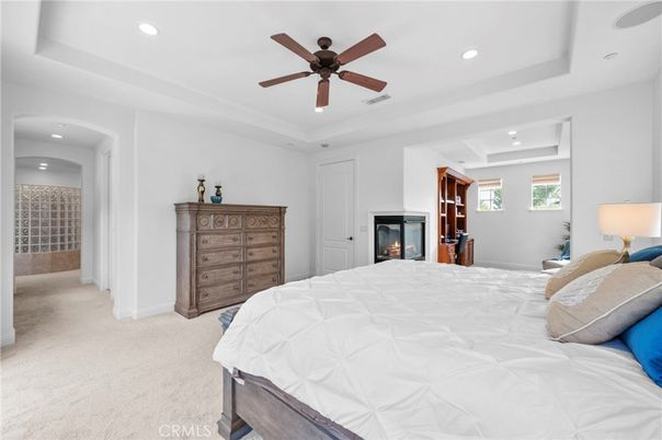 Bedroom, Fireplace, Interior, Recessed Lighting
