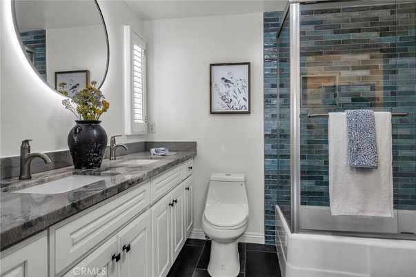 Bathroom, Dual Sink Vanities, Glass Shower, Interior