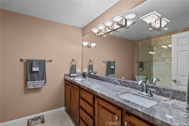Bathroom, Dual Sink Vanities, Glass Shower, Interior