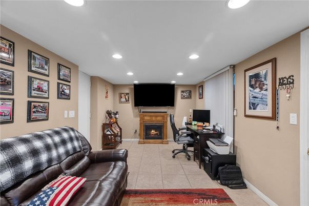 Fireplace, Home Office, Interior, Recessed Lighting