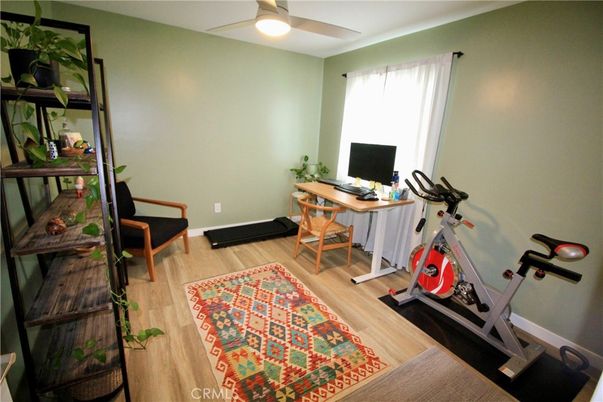 Fitness Equipment, Home Office, Interior, Wood Texture Flooring
