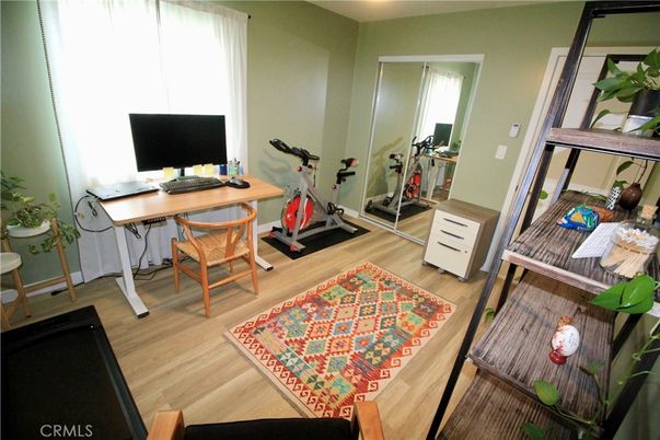 Fitness Equipment, Home Office, Interior, Wood Texture Flooring