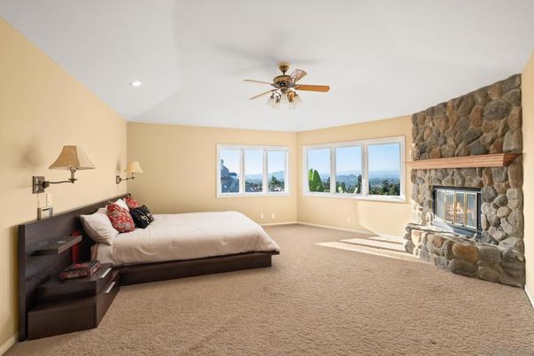 Bedroom, Fireplace, Interior, Recessed Lighting