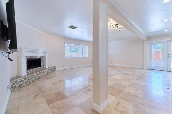 Empty room, Fireplace, Interior, Recessed Lighting