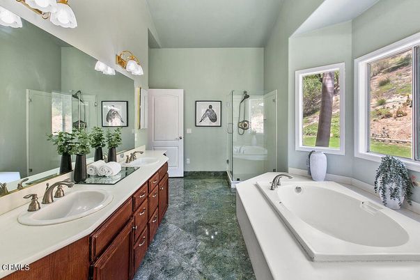 Bathroom, Dual Sink Vanities, Glass Shower, Interior