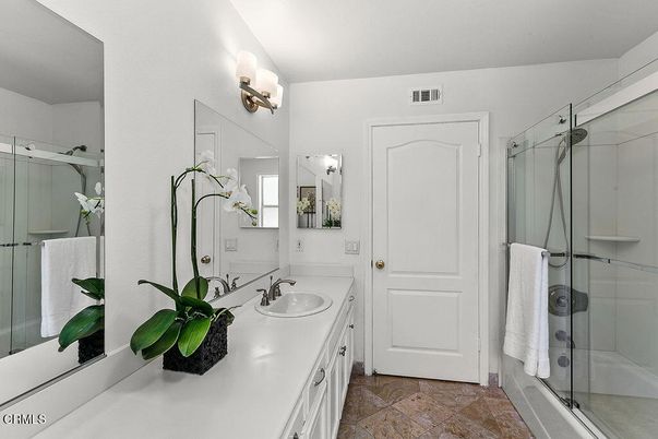 Bathroom, Dual Sink Vanities, Glass Shower, Interior