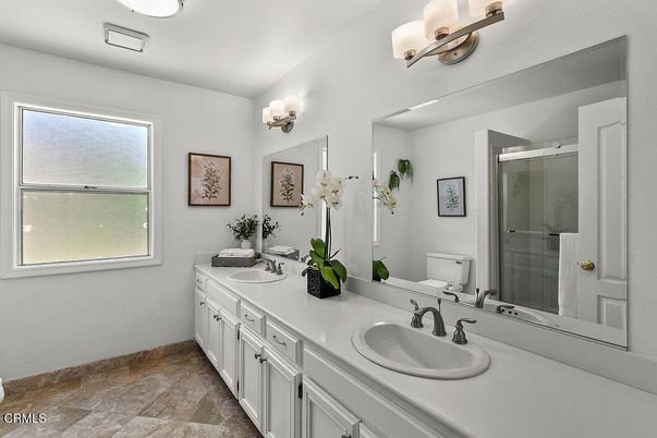 Bathroom, Dual Sink Vanities, Glass Shower, Interior