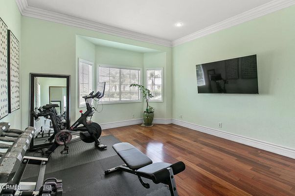 Fitness Equipment, Interior, Recessed Lighting, Wood Texture Flooring
