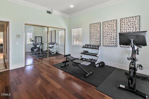 Fitness Equipment, Interior, Recessed Lighting, Wood Texture Flooring