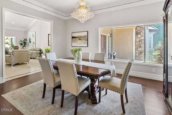 Chandelier, Dining room, Interior, Living room, Recessed Lighting, Wood Texture Flooring